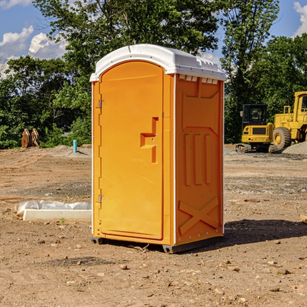 how often are the portable restrooms cleaned and serviced during a rental period in Juniata